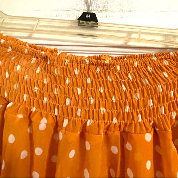 Maxi Skirt & Tube Top Set | Burnt Orange Polka Dot Flowy Sexy Date Summer Cute - Picture 7 of 13